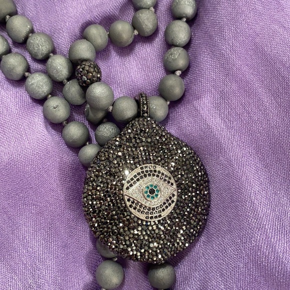 Jewelry - Evil Eye Crystal,Pearl, and StoneBeaded Necklace